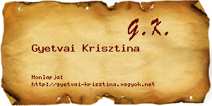 Gyetvai Krisztina névjegykártya