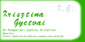 krisztina gyetvai business card